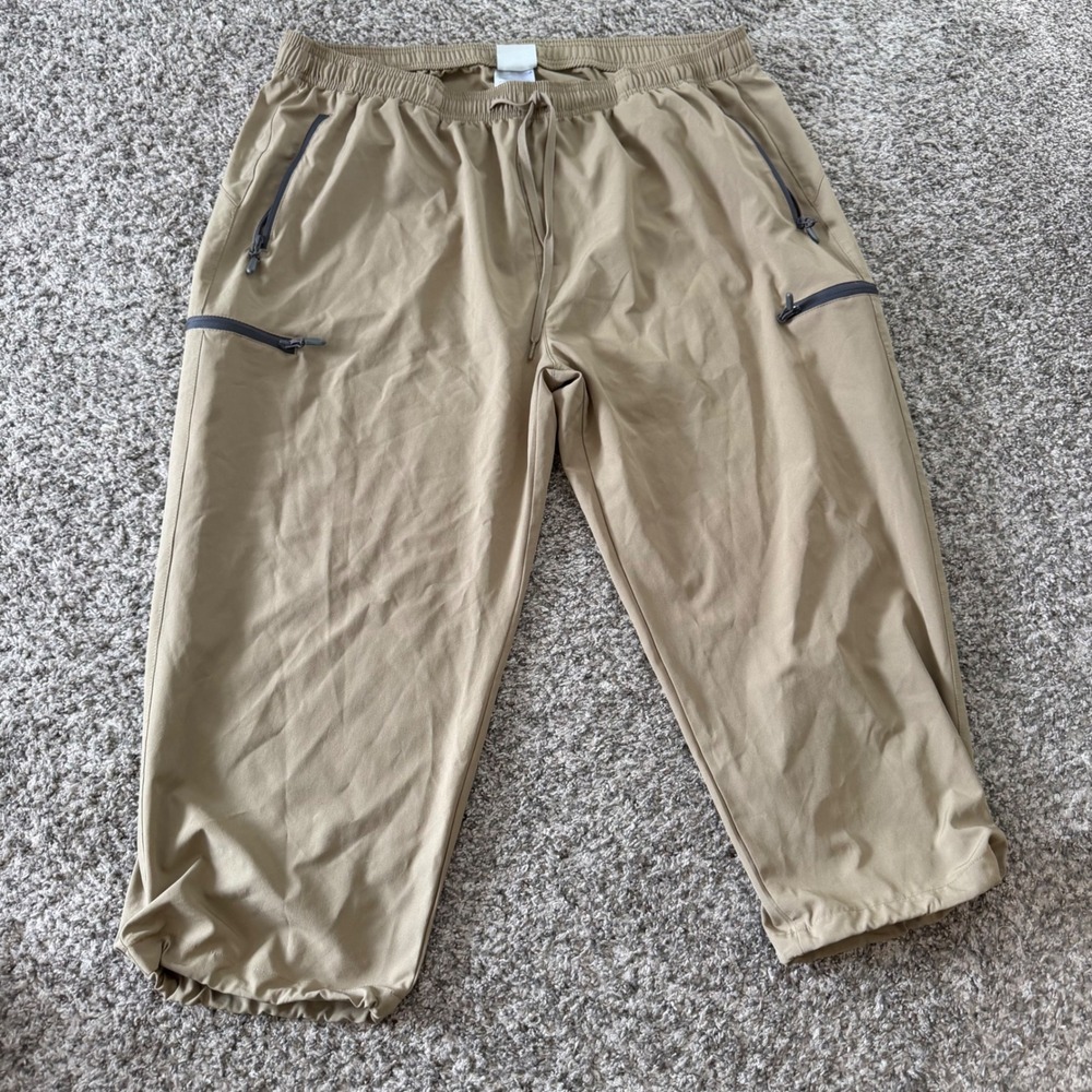 Libin Womens XXL Khaki Cargo Capri Pants Hiking Quick Dry Cropped Joggers Tan